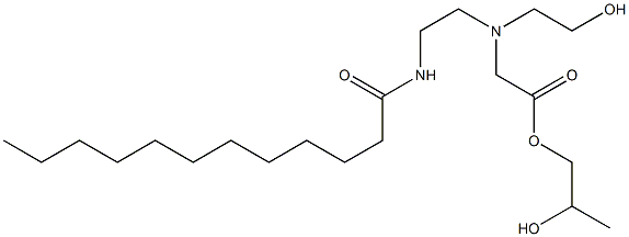 [N-(2-Dodecanoylaminoethyl)-N-(2-hydroxyethyl)amino]acetic acid 2-hydroxypropyl ester Struktur