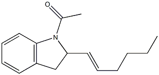 1-Acetyl-2,3-dihydro-2-[(E)-1-hexenyl]-1H-indole Struktur