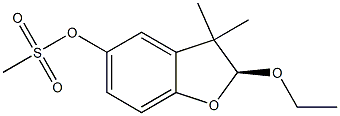 (2S)-2-Ethoxy-2,3-dihydro-3,3-dimethyl-5-(methylsulfonyloxy)benzofuran Struktur