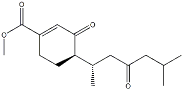 (4R)-4-[(1S)-1,5-Dimethyl-3-oxohexyl]-3-oxo-1-cyclohexene-1-carboxylic acid methyl ester Struktur