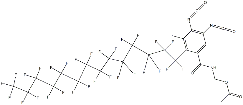 N-(Acetyloxymethyl)-2-(nonacosafluorotetradecyl)-4,5-diisocyanato-3-methylbenzamide Struktur