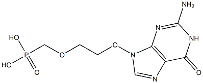 9-[2-(Phosphonomethoxy)ethoxy]-2-amino-9H-purin-6(1H)-one Struktur