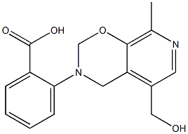 2-[[5-(Hydroxymethyl)-8-methyl-3,4-dihydro-2H-pyrido[4,3-e]-1,3-oxazin]-3-yl]benzoic acid Struktur