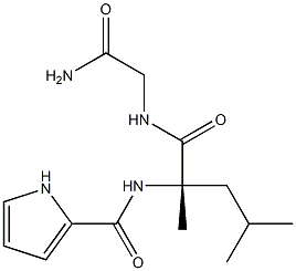 N-[(2S)-2,4-Dimethyl-2-[[[1H-pyrrol-2-yl]carbonyl]amino]pentanoyl]glycinamide Struktur