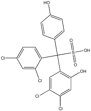 (2,4-Dichlorophenyl)(3,4-dichloro-6-hydroxyphenyl)(4-hydroxyphenyl)methanesulfonic acid Struktur