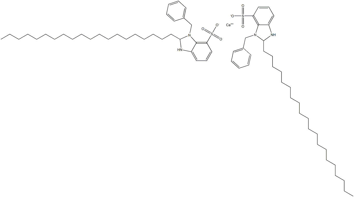 Bis(1-benzyl-2,3-dihydro-2-icosyl-1H-benzimidazole-7-sulfonic acid)calcium salt Struktur