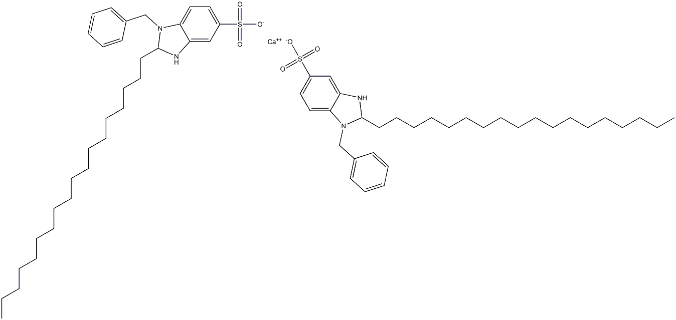 Bis(1-benzyl-2,3-dihydro-2-octadecyl-1H-benzimidazole-5-sulfonic acid)calcium salt Struktur