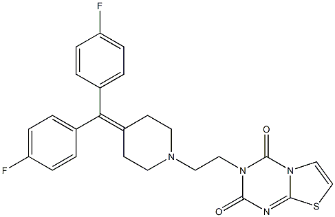 3-[2-[4-[Bis(4-fluorophenyl)methylene]-1-piperidinyl]ethyl]-2H-thiazolo[3,2-a]-1,3,5-triazine-2,4(3H)-dione Struktur