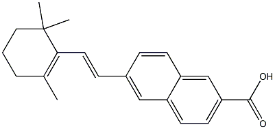 6-[(E)-2-(2,6,6-Trimethyl-1-cyclohexen-1-yl)ethenyl]-2-naphthalenecarboxylic acid Struktur