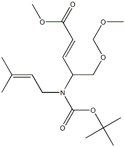 (2E)-4-[(tert-Butyloxycarbonyl)(3-methyl-2-butenyl)amino]-5-(methoxymethoxy)-2-pentenoic acid methyl ester Struktur