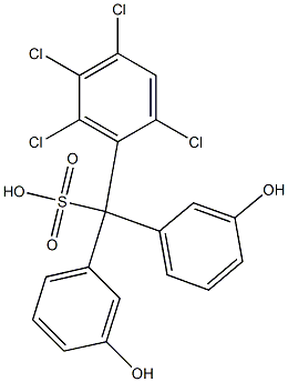 (2,4,5,6-Tetrachlorophenyl)bis(3-hydroxyphenyl)methanesulfonic acid Struktur