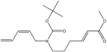 (E)-6-[(tert-Butyloxycarbonyl)[(Z)-2,4-pentadienyl]amino]-2-hexenoic acid methyl ester Struktur