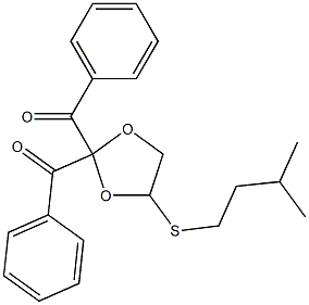 5-Isopentylthio-2,2-dibenzoyl-1,3-dioxolane Struktur