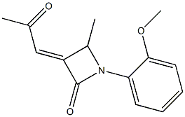 (E)-3-(2-Oxopropylidene)-4-methyl-1-(2-methoxyphenyl)azetidin-2-one Struktur