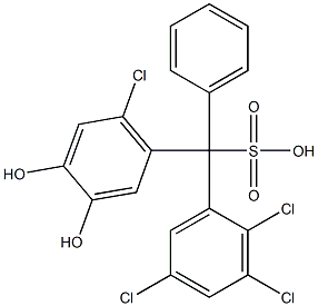 (6-Chloro-3,4-dihydroxyphenyl)(2,3,5-trichlorophenyl)phenylmethanesulfonic acid Struktur