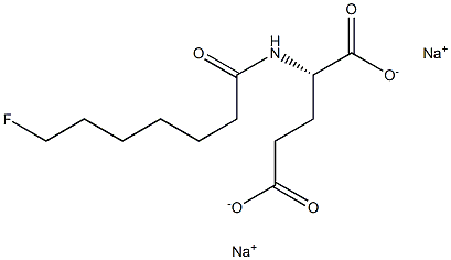 N-(7-Fluoroheptanoyl)-L-glutamic acid disodium salt Struktur