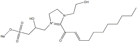 1-(2-Hydroxyethyl)-3-[2-hydroxy-3-(sodiooxysulfonyl)propyl]-2-(2-undecenoyl)-2-imidazoline-3-ium Struktur