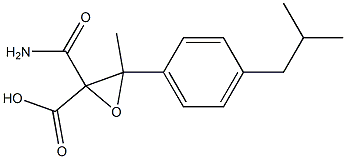 2-Carbamoyl-3-(4-isobutylphenyl)-3-methyloxirane-2-carboxylic acid Struktur