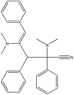 2,3,5-Triphenyl-2,4-bis(dimethylamino)-4-pentenonitrile Struktur