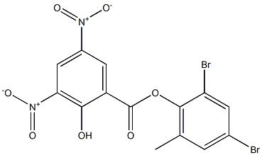 3,5-Dinitrosalicylic acid 2,4-dibromo-6-methylphenyl ester Struktur