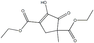 4-Hydroxy-1-methyl-5-oxo-3-cyclopentene-1,3-dicarboxylic acid diethyl ester Struktur