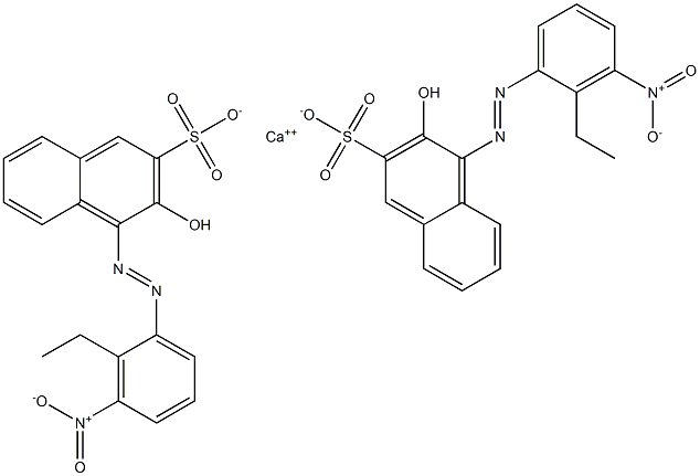 Bis[1-[(2-ethyl-3-nitrophenyl)azo]-2-hydroxy-3-naphthalenesulfonic acid]calcium salt Struktur