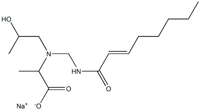 2-[N-(2-Hydroxypropyl)-N-(2-octenoylaminomethyl)amino]propionic acid sodium salt Struktur