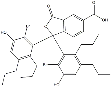 1,1-Bis(6-bromo-5-hydroxy-2,3-dipropylphenyl)-1,3-dihydro-3-oxoisobenzofuran-5-carboxylic acid Struktur