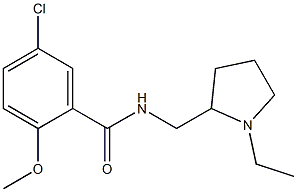 N-[(1-Ethyl-2-pyrrolidinyl)methyl]-2-methoxy-5-chlorobenzamide Struktur