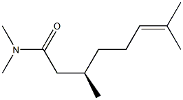 [R,(-)]-N,N,3,7-Tetramethyl-6-octenamide Struktur