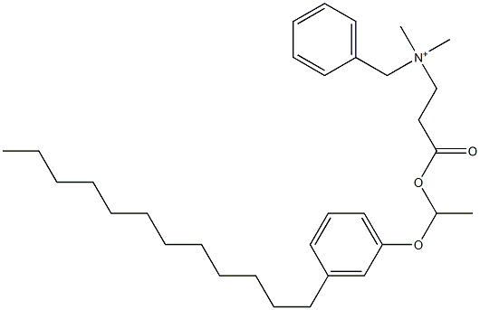 N,N-Dimethyl-N-benzyl-N-[2-[[1-(3-dodecylphenyloxy)ethyl]oxycarbonyl]ethyl]aminium Struktur