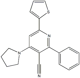 2-Phenyl-4-(pyrrolidin-1-yl)-6-(2-thienyl)pyridine-3-carbonitrile Struktur