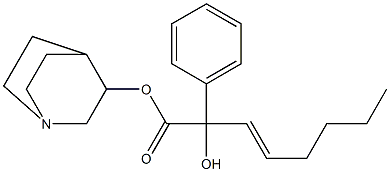 2-Hydroxy-2-phenyl-3-octenoic acid 3-quinuclidinyl ester Struktur