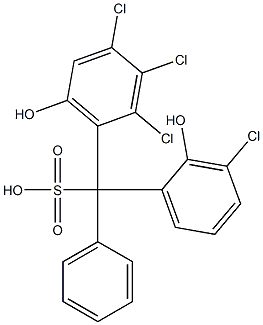 (3-Chloro-2-hydroxyphenyl)(2,3,4-trichloro-6-hydroxyphenyl)phenylmethanesulfonic acid Struktur