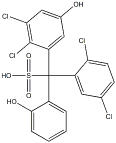 (2,5-Dichlorophenyl)(2,3-dichloro-5-hydroxyphenyl)(2-hydroxyphenyl)methanesulfonic acid Struktur