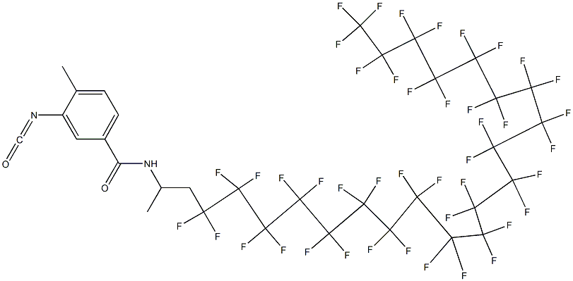 3-Isocyanato-4-methyl-N-[2-(tritetracontafluorohenicosyl)-1-methylethyl]benzamide Struktur