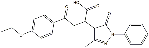 3-(4-Ethoxybenzoyl)-2-[(3-methyl-1-phenyl-5-oxo-4,5-dihydro-1H-pyrazol)-4-yl]propionic acid Struktur