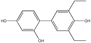 3',5'-Diethyl-1,1'-biphenyl-2,4,4'-triol Struktur