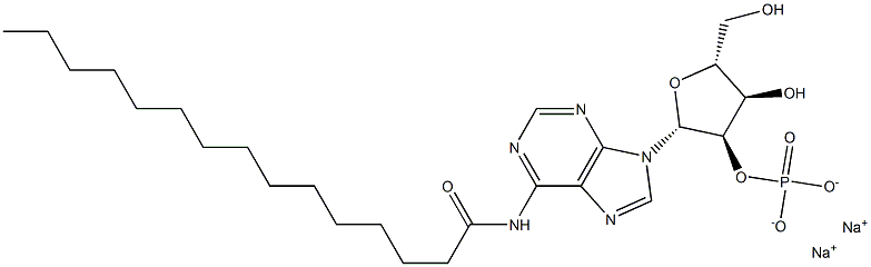 N-Pentadecanoyladenosine-2'-phosphoric acid disodium salt Struktur