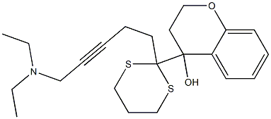 2,3-Dihydro-4-[2-(5-diethylamino-3-pentynyl)-1,3-dithian-2-yl]-4H-1-benzopyran-4-ol Struktur