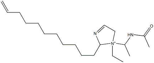 1-[1-(Acetylamino)ethyl]-1-ethyl-2-(10-undecenyl)-3-imidazoline-1-ium Struktur