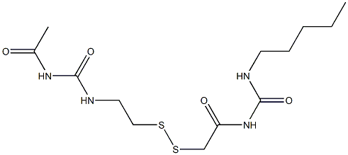 1-Acetyl-3-[2-[[(3-pentylureido)carbonylmethyl]dithio]ethyl]urea Struktur