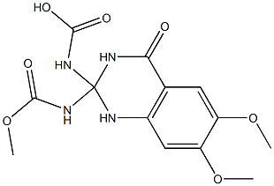 N,N'-[(6-Methoxy-7-methoxy-4-oxo-1,2,3,4-tetrahydroquinazoline)-2,2-diyl]bis(carbamic acid methyl) ester Struktur