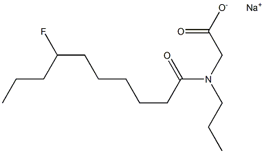 N-(7-Fluorodecanoyl)-N-propylglycine sodium salt Struktur