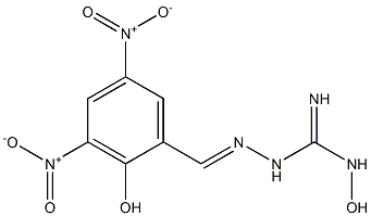 1-[[2-Hydroxy-3,5-dinitrobenzylidene]amino]-3-hydroxyguanidine Struktur