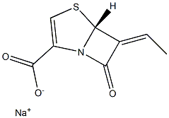 (5R)-7-Oxo-6-ethylidene-4-thia-1-azabicyclo[3.2.0]hept-2-ene-2-carboxylic acid sodium salt Struktur