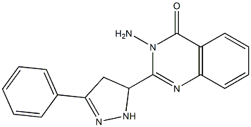 3-Amino-2-[(3-phenyl-4,5-dihydro-1H-pyrazol)-5-yl]quinazolin-4(3H)-one Struktur