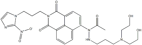 6-[[3-[Bis(2-hydroxyethyl)amino]propylamino]acetylamino]-2-[3-(2-nitro-1H-imidazole-1-yl)propyl]-1H-benzo[de]isoquinoline-1,3(2H)-dione Struktur