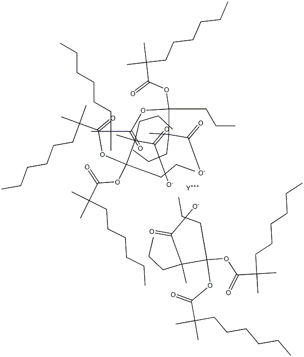 Yttrium bis(2,2-dimethyloctanoate)(2-methyl-2-propylhexanoate) Struktur