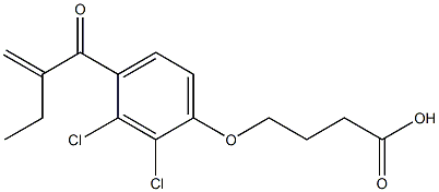 4-[2,3-Dichloro-4-(2-methylene-1-oxobutyl)phenoxy]butyric acid Struktur